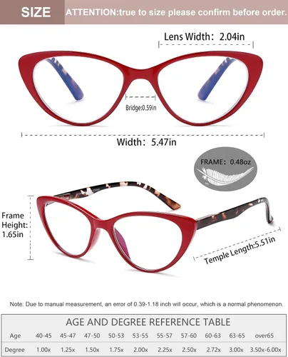 Miniatura 3 de EYEURL Paquete de 4 lentes de lectura de ojo de gato para mujer, lectores con bloqueo de luz azul con bisagras de resorte, anteojos de lectura 4