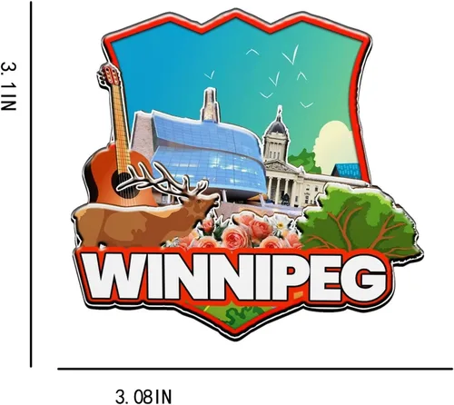 Miniatura 3 de Winnipeg - Imán de madera para nevera, diseño de Canadá, monumentos en 3D, recuerdos coleccionables, decoración hecha a mano, 1328