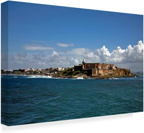 Trademark Fine Art ALI37141-C1219GG El Morro San Juan Puerto Rico por J.D. McFarlan Fine Art, 12x19 pulgadas, multicolor