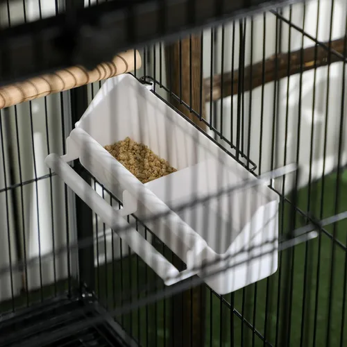 Miniatura 8 de PawHut Jaula grande para pájaros con 1.7 pies de ancho para envergadura, pajarero para interiores con diseño de varias puertas, apto para canario