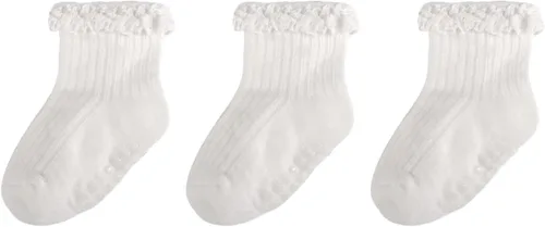 Miniatura 17 de Calcetines de Volantes para Niña Bebé, Calcetines Antideslizantes de Agarre para Niñas, Calcetines de Tobillo Frilly de Algodón Lindos para Niñas