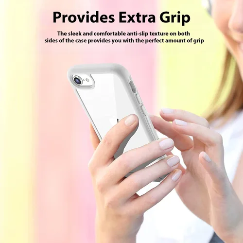 Miniatura 7 de CellEver Funda transparente de cuerpo completo para iPhone SE 2020 iPhone 7/8, protección resistente con parachoques de TPU antideslizante