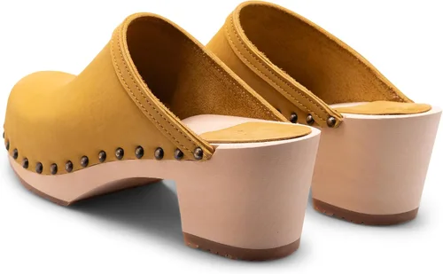 Miniatura 6 de Sandgrens Zuecos de madera sueca hechos a mano para mujer, mule de tacón alto Roma