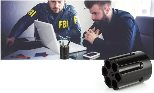 Miniatura 7 de Barbuzzo - Portalápices y lápices de cañón para pistola con peso de papel, color negro – Bloquea y carga tus lápices y bolígrafos favoritos en tu