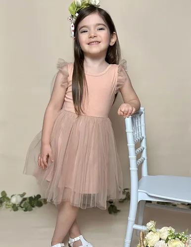 Miniatura 6 de Arshiner Vestido tutú de verano para niñas pequeñas, de tul sin espalda, para fiesta, cumpleaños, vestidos de algodón, 2-6 años