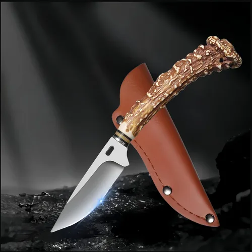 Miniatura 8 de Plys Cuchillo de hoja fija, cuchillo de supervivencia, Cuchillos de caza con funda de cuero, Cuchillos de barbacoa de hoja afilada al aire libre