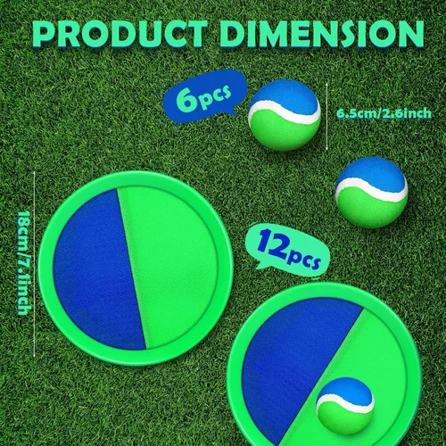 Miniatura 2 de Charniol Juguetes para niños, juego de lanzar y atrapar, juego de playa, juegos deportivos de pelota al aire libre, juguetes de nailon para niños