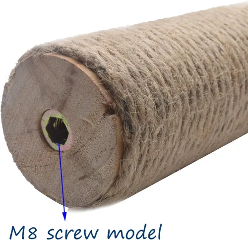 Miniatura 4 de Poste rascador de madera natural de 24 pulgadas para rascador de gato, pieza de repuesto para rascador de escalada en torre, grande, 3.54 pulgadas