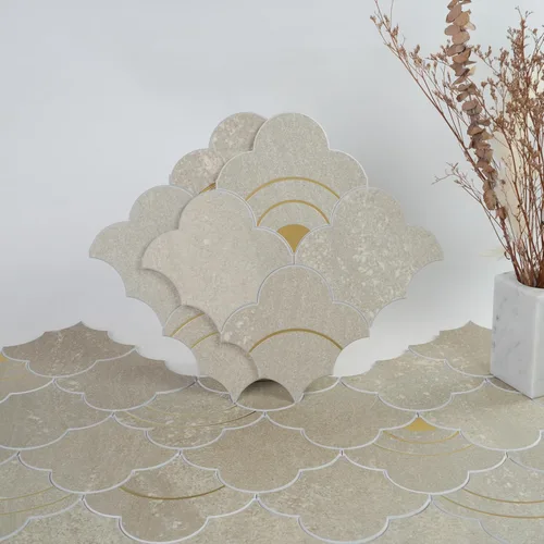Miniatura 10 de COLAMO 10 piezas de lujo para despegar y pegar, azulejos adhesivos inteligentes de metal dorado mezcla de piedra sintética, pegar en chorro de agua