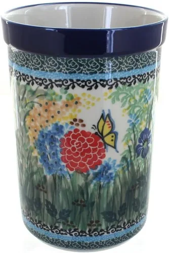 Miniatura 8 de Blue Rose - Tarro de utensilios de cerámica polaca Blue Posy - 7.75 x 5.5 pulgadas - Almacenamiento perfecto para encimera para cucharas, espátulas