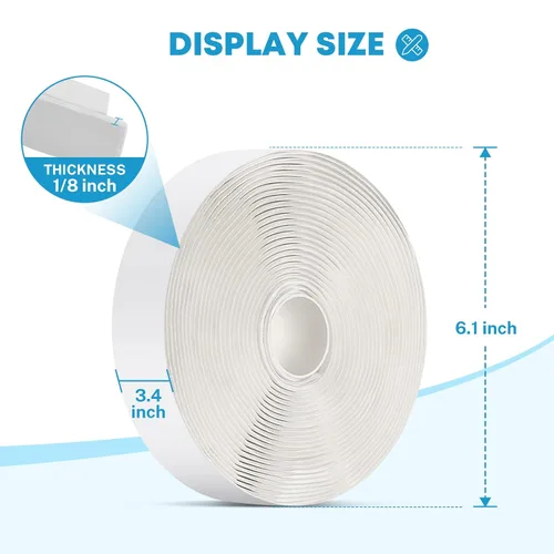 Miniatura 5 de Kohree Cinta de Butilo Blanca 1 Paquete, 1/8" x 3/4" x 30 pies, Cinta Selladora de Butilo Masilla para RV Cinta Selladora de Goma a Prueba de Fugas