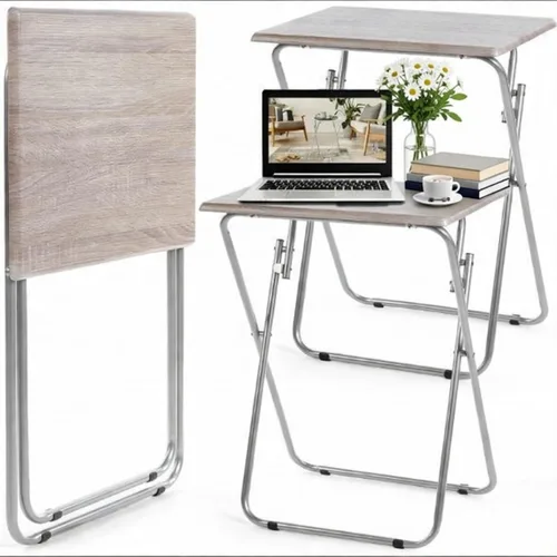 Geetery Paquete de 2 mesas plegables para TV, no requiere montaje, 18.9 x 15 x 26 pulgadas, mesa auxiliar plegable para refrigerios para cama, sofá,