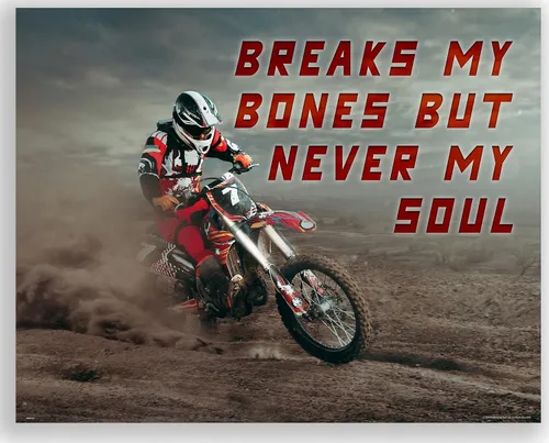 Miniatura 10 de Inspirational Wall Art Co. - I Was Born To Ride - Regalo de carreras de motocross ATV Freestyle para niños, citas de motivación, carteles impresos