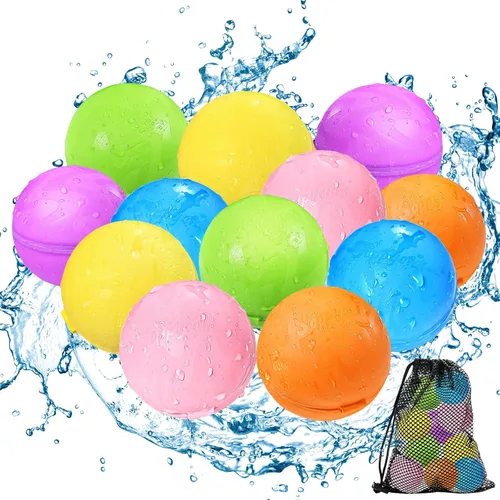 12 globos de bomba de agua reutilizables, juguete de verano para niños y niñas, juguetes de playa para niños de 3 a 12 años, actividades al aire