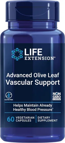 Life Extension Soporte vascular avanzado de hoja de olivo, extracto de oliva, extracto de apio, oleuropeína, salud cardiovascular, vegetariano, sin