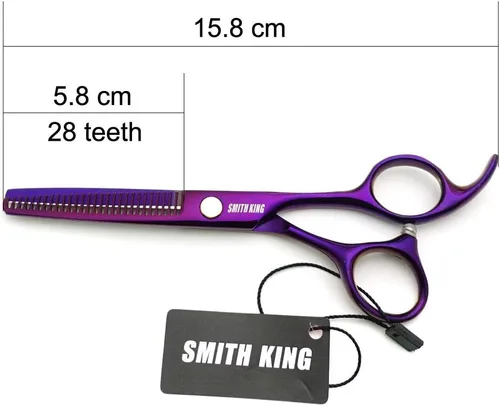 Miniatura 8 de Juego de tijeras de corte de pelo de 5.5 pulgadas con peines de afeitar, estuche para tijeras de cuero, tijeras de corte de cabello, tijeras