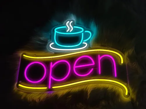 Miniatura 2 de Letreros de barra de café, letrero de café, arte de pared, accesorios de decoración de luz LED, letrero de cafetería, decoración de tienda, telón
