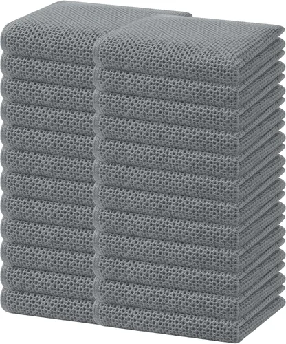 Miniatura 189 de Homaxy Paños de cocina de 100% algodón con tejido de gofre, ultra suaves, absorbentes, de secado rápido, 12 x 12 pulgadas, paquete de 6, amarillo