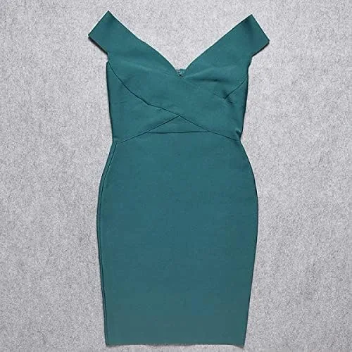 Miniatura 3 de BEAUKEY Vestido mini con cuello en V profundo HLBandage Bodycon