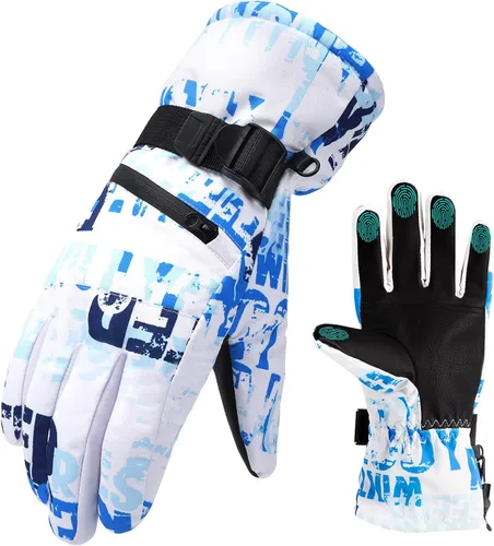 Avicill Guantes de esquí para nieve, guantes de nieve para hombre, guantes de nieve impermeables para mujer, guantes de snowboard para exteriores