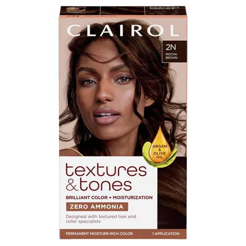 Miniatura 14 de Clairol Textures & Tones - Tinte permanente para el cabello, color de cabello negro sedoso 1B, paquete de 1 unidad 1B negro sedoso