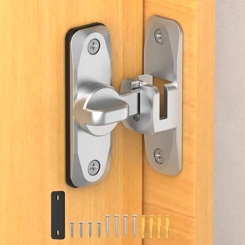 Miniatura 12 de Cerradura de puerta de granero, cerraduras de puerta abatible de 90/180 grados, pestillo de puerta deslizante para proteger la privacidad