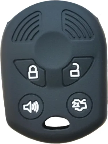 Funda de llavero de silicona de 4 botones para Ford Escape Explorer Mustang Transit Fusion Focus Lincoln Zephyr Mercury Grand Marquis (Negro)