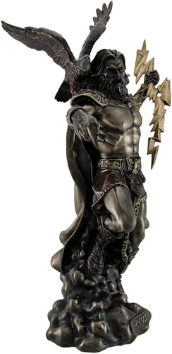 Miniatura 2 de Veronese Design Zeus Dios griego del trueno w/Aetos Dios empuñando la estatua del rayo