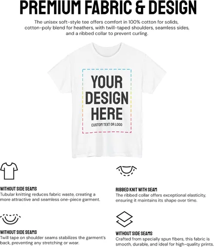 Miniatura 4 de Camisetas Gildan personalizadas - Camisetas personalizadas con texto, imagen o logotipo Diseña tu propia camisa para hombres y mujeres Merch on