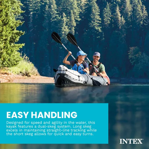 Miniatura 7 de INTEX Juego de kayak inflable para 2 personas, Dakota K2 con remos de 86 pulgadas y bomba