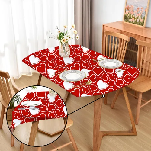 Miniatura 19 de Mantel ajustado blanco con elástico para mesas plegables de 48x48 pulgadas, manteles lavables y elásticos de elastano para mesas de cartas, manteles