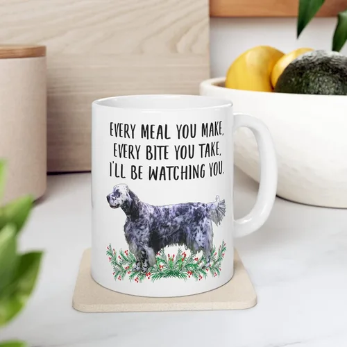 Miniatura 9 de Divertida taza de café con texto en inglés Setter Blue Belton para mujer, regalo para el Día de la Madre 2025 Every Meal You Make Every Bite You