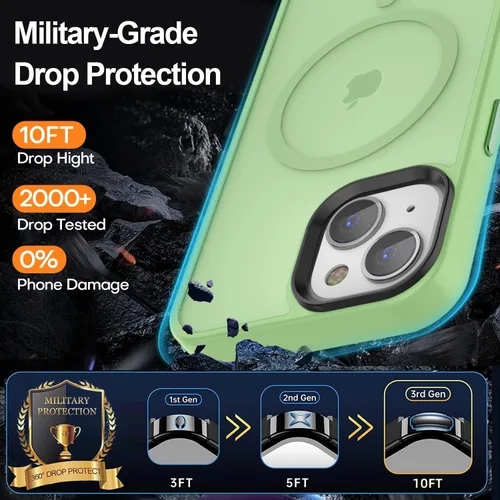 Miniatura 115 de Fuerte magnético para iPhone 11, compatible con Magsafe, [resistente a caídas de 13 pies] Funda trasera translúcida mate con sensación de piel