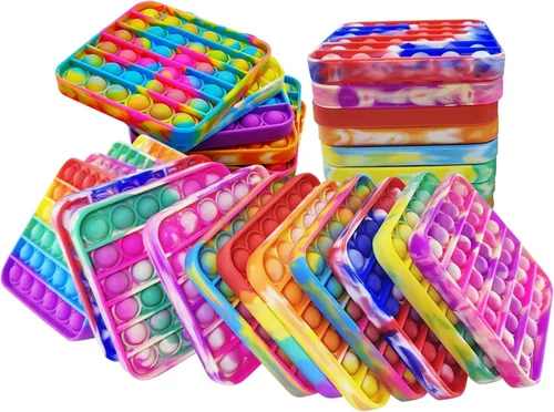 12 piezas de juguetes para ansiedad de burbujas para recuerdos de fiesta, alivio del estrés y la presión, juguetes para niños, juguete a granel para