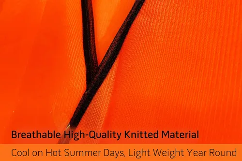 Miniatura 6 de PeerBasics Chaleco de seguridad de bolsillo Paquete a granel reflectante de alta visibilidad para hombres y mujeres Naranja