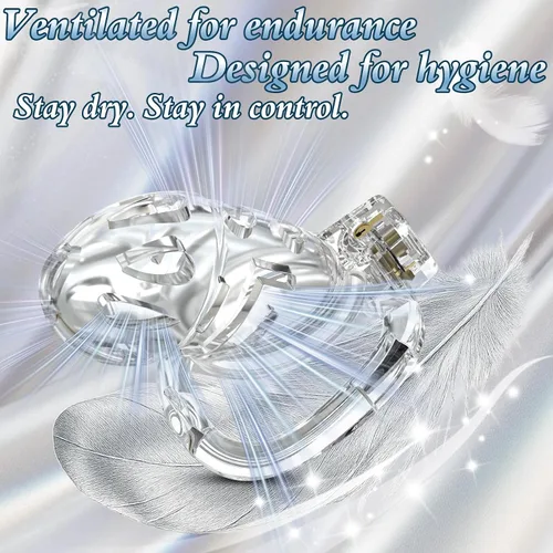 Miniatura 6 de Jaula de Castidad Masculina - Jaula de Polla de Silicona Suave con 6 Anillos Ajustables, Dispositivo de Bloqueo de Pene Ligero, Diseño Invisible