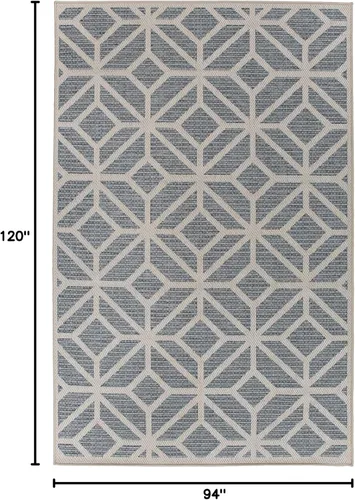 Miniatura 2 de Rugshop Alfombra geométrica contemporánea para interiores y exteriores, lavable para sala de estar, comedor y oficina, 7 pies 10 pulgadas x 10 pies