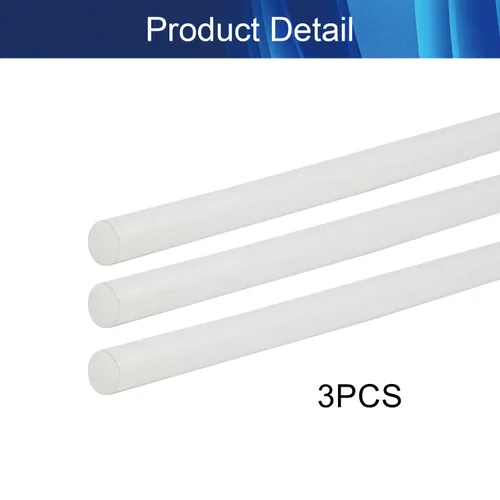 Miniatura 4 de Aicosineg Varilla redonda de plástico Polioximetileno Stick para la industria mecánica POM sólido duro blanco 1/3 x 39-3/8 pulgadas (D x L) 3 piezas