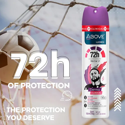 Miniatura 3 de ABOVE 72 Hours Derma Clinical Desodorante antitranspirante, Neymar Jr Mujeres, 3.17 oz – Desodorante para hombres – Notas de mandarina, cacao