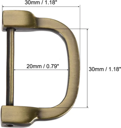 Miniatura 2 de uxcell Anillo en D de herradura en forma de U, hebillas atornilladas (Light Bronze)