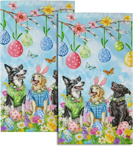 Miniatura 9 de Giwawa Juego de 2 toallas de mano vintage con diseño de oso y ciervo, diseño de alce y árbol, toalla de cara súper suave para baño, cocina, hombre