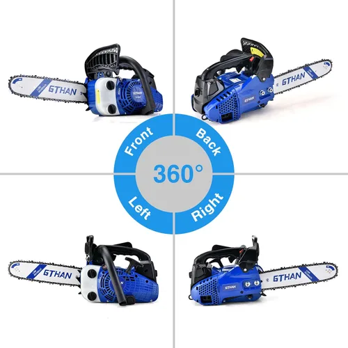 Miniatura 2 de 25.4cc Motosierra de mango superior 2 ciclos, motosierra de gas de 12 pulgadas, motosierra de gasolina portátil de mano inalámbrica para corte