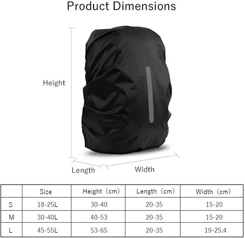 Miniatura 4 de LAMA Paquete de 2 fundas impermeables para la lluvia para mochila, mochila reflectante contra el polvo, antirrobo, ciclismo, senderismo, campamento