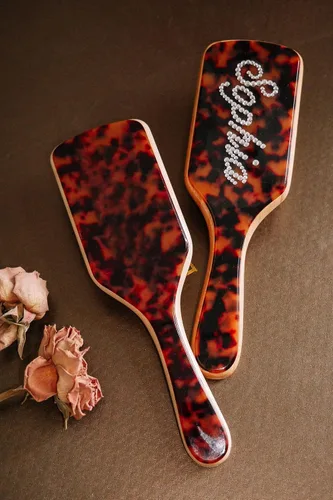 Miniatura 2 de Cepillo de pelo de paleta de bambú, grueso, cerdas de bambú, cepillo desenredante para masajear el cuero cabelludo, mujeres, blanco concha