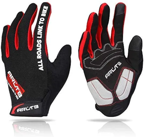 Miniatura 19 de guantes para bicicleta, 3 tamaños, 3 colores, guantes para ciclismo, bicicleta, mitones de dedo completo, acolchados, transpirables, ligeros