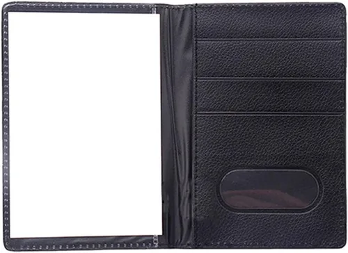 Miniatura 2 de Funda protectora de PVC para pasaporte, tarjetero de identificación, Negro