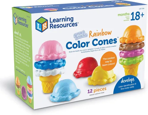 Miniatura 7 de Learning Resources Smart Snacks Conos de Color Arcoíris - Cuchara de Juguete para Helado, Comida de Juego Sensorial, Motricidad Fina para Niños