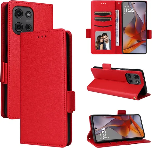 Miniatura 37 de Funda de piel sintética compatible con Motorola Moto E22 4G, funda de piel sintética compatible con Motorola Moto E22i 4G, color negro