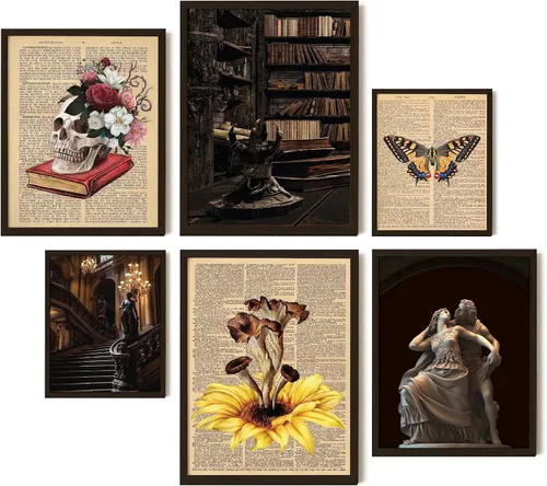 Miniatura 10 de EXCOOL CLUB Decoración Gótica Victoriana para el Hogar - 12x16 Decoración de Pared Victoriana Antigua, Decoración de Habitación Academia Oscura