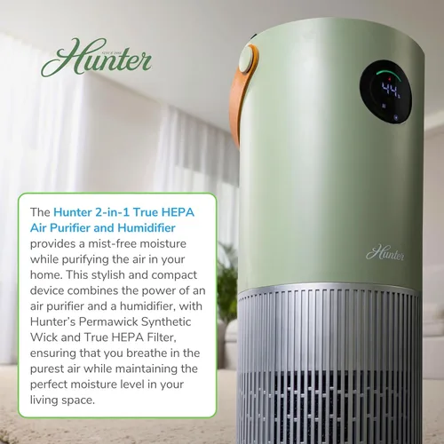 Miniatura 2 de Hunter Fan Company Humidificador y purificador de aire en uno, purificadores de aire de filtración avanzada para el hogar, purificadores de aire